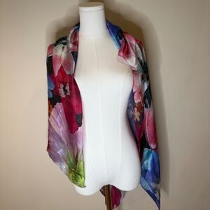 NWT Echo Floral Silk Square Scarf